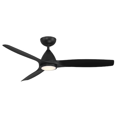Modern Forms Skylark 3-Blade Smart Ceiling Fan 54in Matte Black 3000K LED Light Kit and Remote Control, 3 Blades FR-W2202-54L